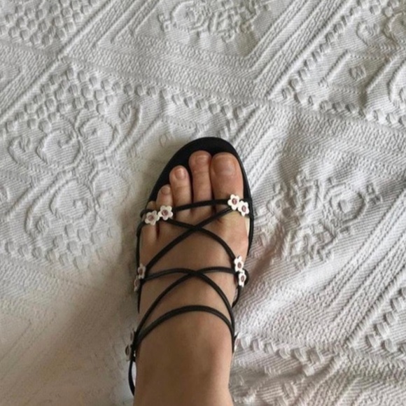 Vintage Y2K Flower Fairy Strappy Tommy Hilfiger Heel Sandals - Picture 5 of 5